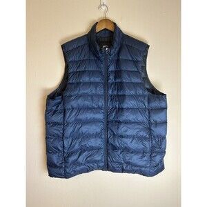 REI Co-op Blue 650 Fill Down Puffer Vest Men's 2XL Full Zip Ripstop Nylon Shell